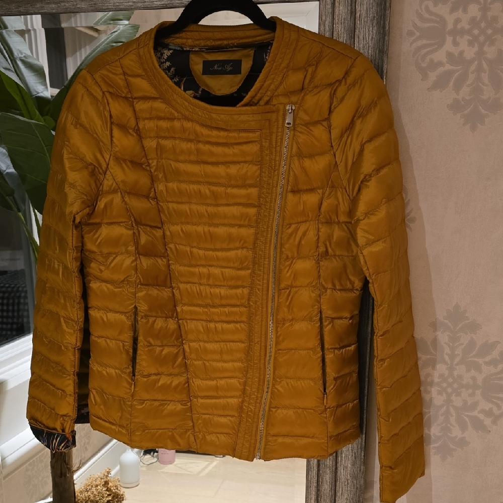Miss Selfridge Mustard Puffer Jacket